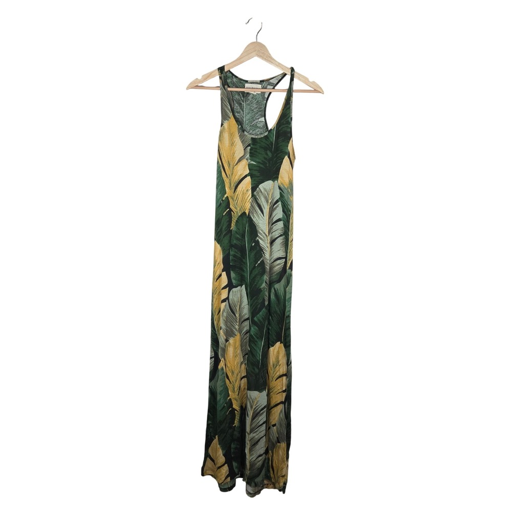 Denim & Supply Ralph Lauren Tropical Leaf Maxi Dress S 100% Cotton Racerback